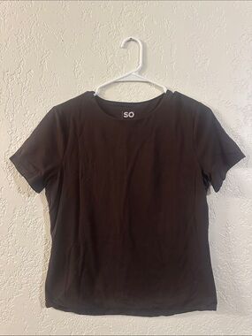 SO Chocolate Brown Short Sleeve Crew Neck Tee